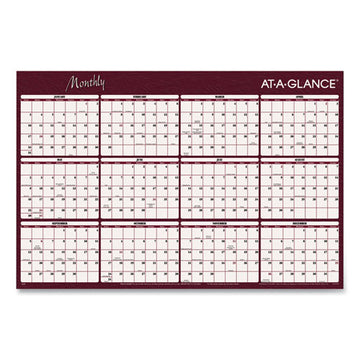 AT-A-GLANCE® Reversible Horizontal Erasable Wall Planner, 48 X 32, Assorted Sheet Colors, 12-month (jan To Dec): 2022 freeshipping - TVN Wholesale